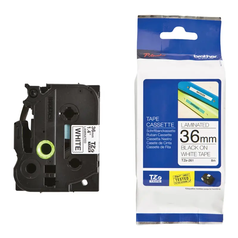 Tape Cartridge For P-Touch® Labeling System, 36 Mm X 26-1/4', Black On White 1