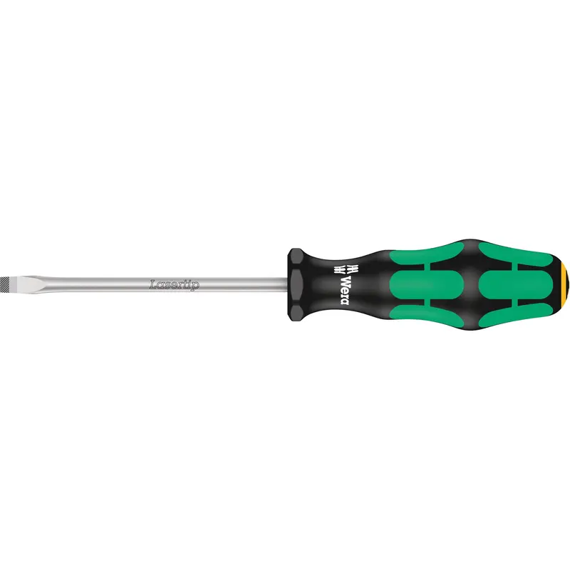Tapered Slotted Screwdriver, 1/2", 10/1/2" L, Plastic Handle 1