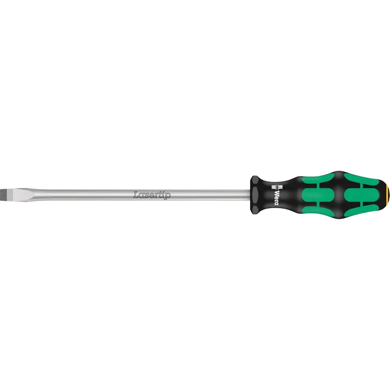 Tapered Slotted Screwdriver, 3/8", 12" L, Plastic Handle 1
