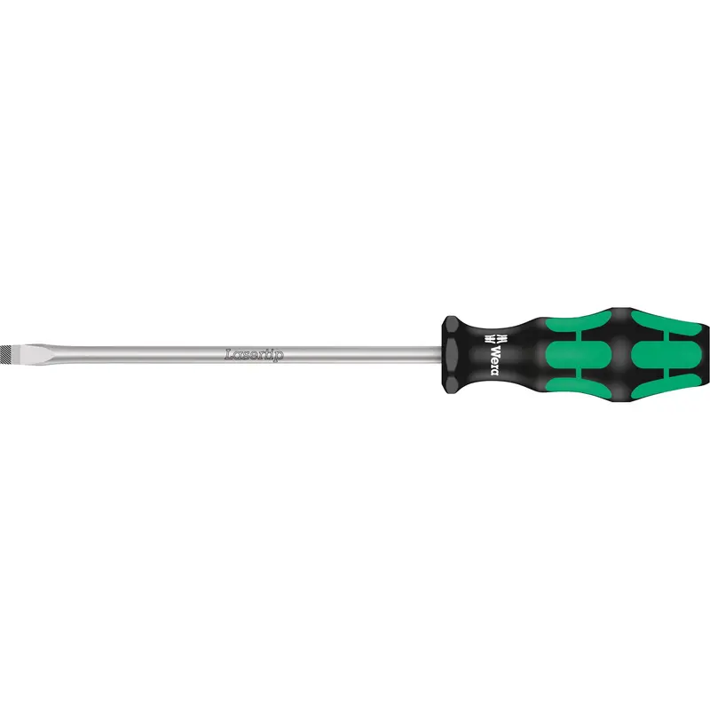 Tapered Slotted Screwdriver, 5/16" Tip, Round, 11-1/8" L, Plastic Handle 1