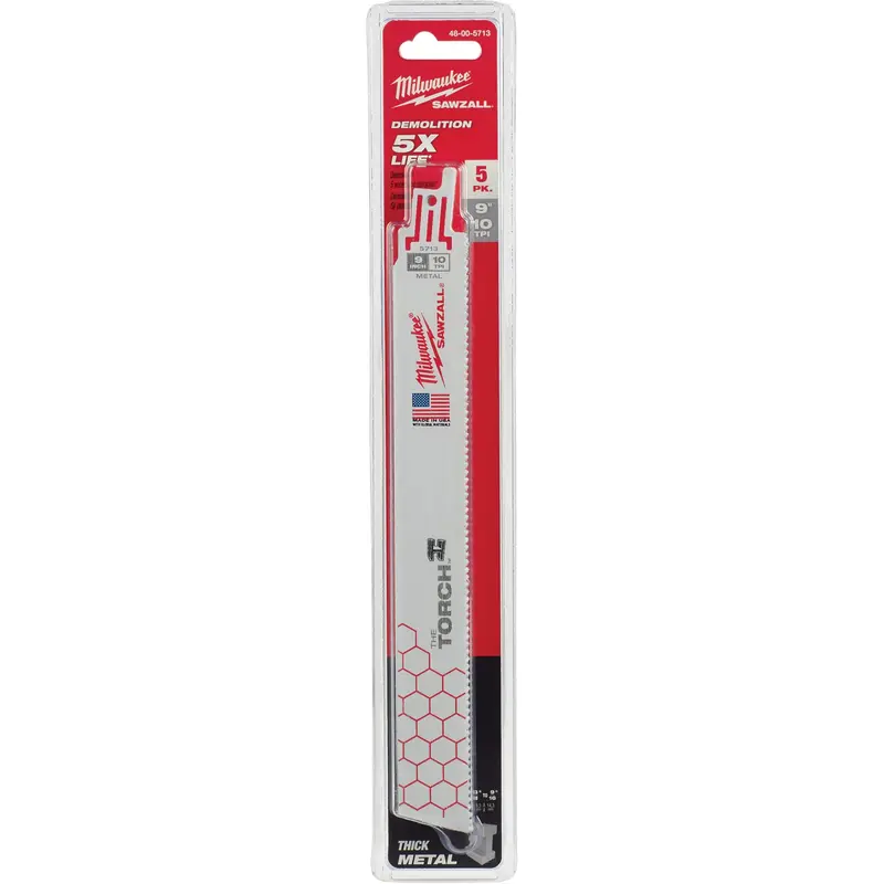 The Torch™ Sawzall® Blade, Bi-Metal, 10 Tpi, 9" L X 1" W 1