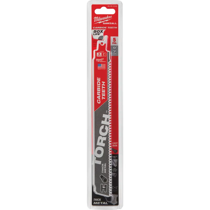 The Torch™ Sawzall™ Blade, Carbide, 7 Tpi, 9" L X 1" W 1