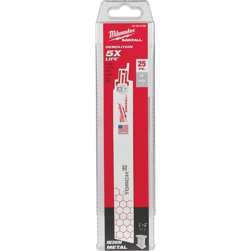 The Torch™ Sawzall® Blades, Bi-Metal, 18 Tpi, 9" L X 1" W 1