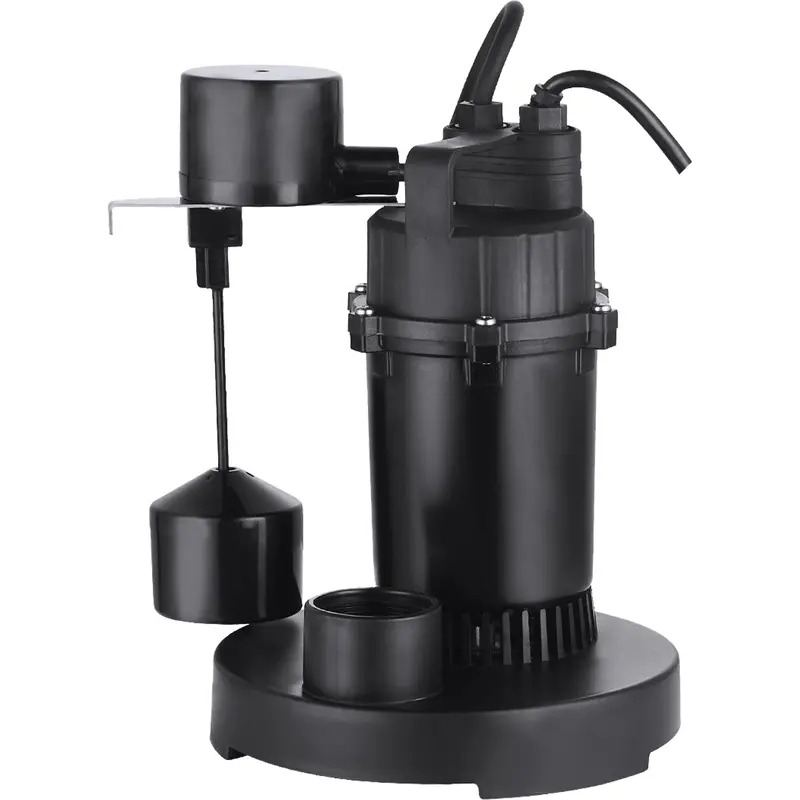 Thermoplastic Submersible Sump Pump, 2560 Gph, 115 V, 4.6 A, 1/3 Hp 1