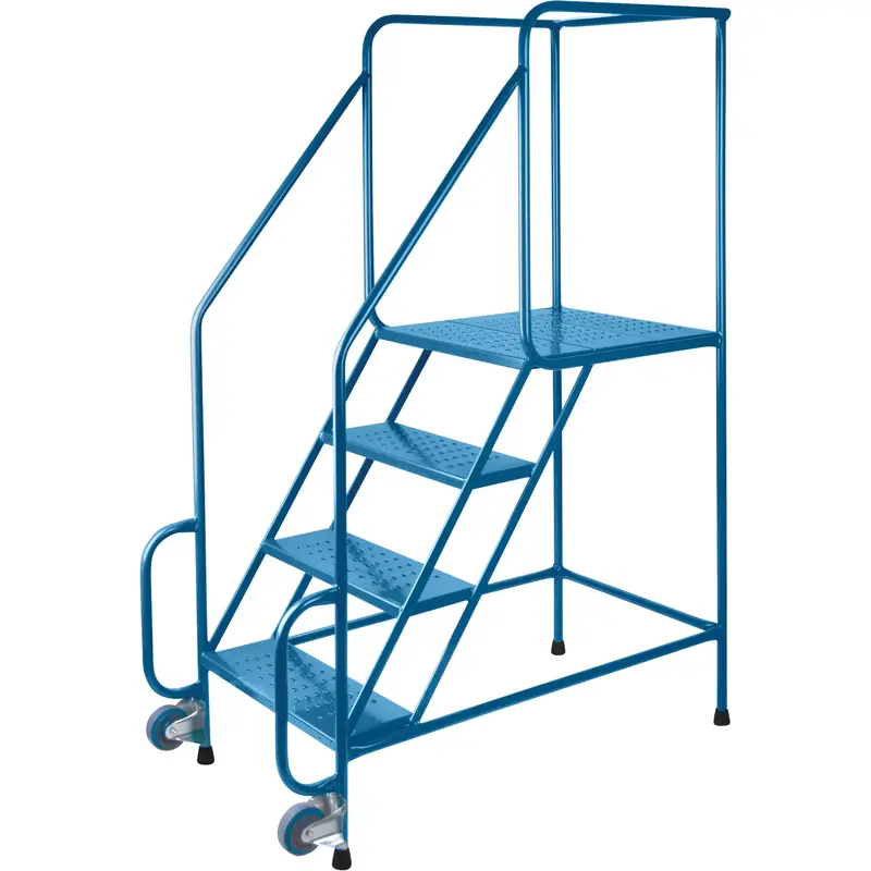 Tilt-N-Roll Ladders, Steel, 4 Steps, 22" Wide, 24" D X 38" H Top Step 1