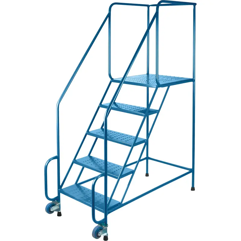Tilt-N-Roll Ladders, Steel, 6 Steps, 22" Wide, 24" D X 56" H Top Step 1