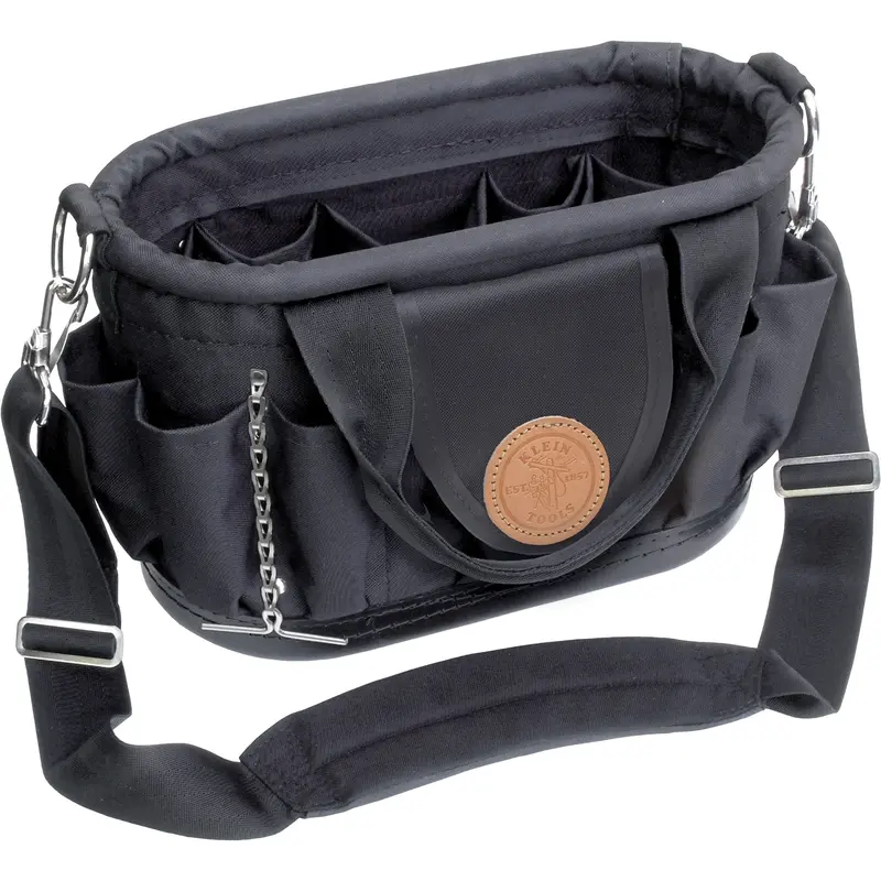 Tool Tote™ With Shoulder Strap, Polyester, 17 Pockets, Black 1
