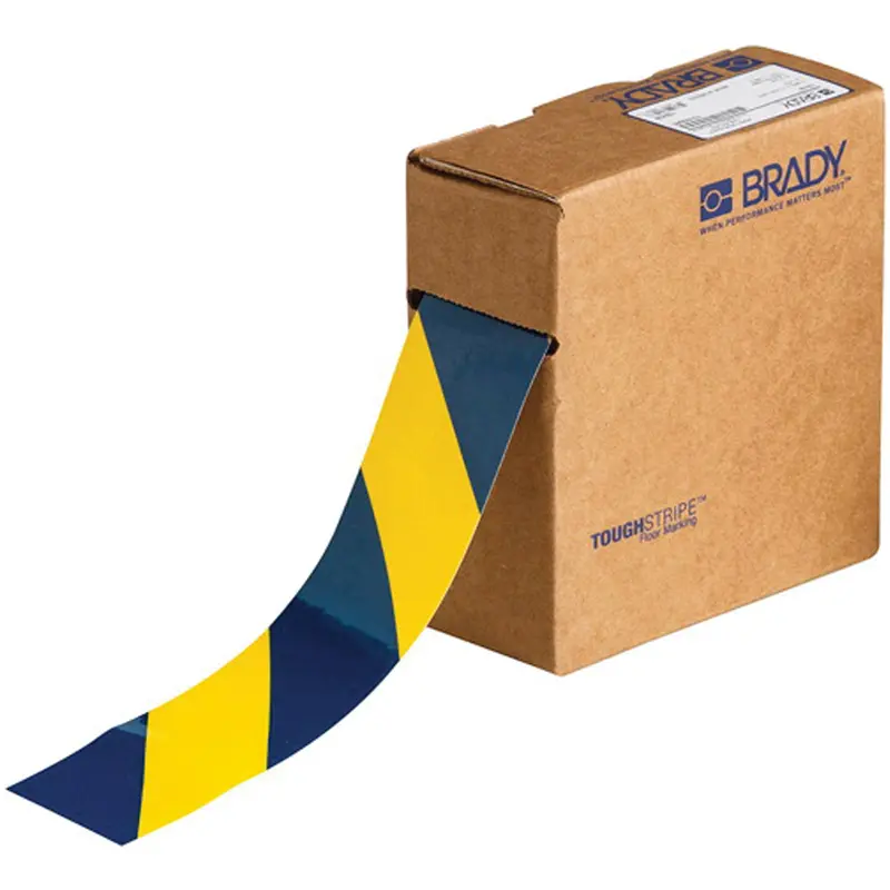 Toughstripe® Floor Marking Tape, 2" X 100', Polyester, Blue And Yellow 1