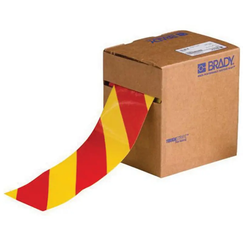 Toughstripe® Floor Marking Tape, 3" X 100', Polyester, Red And Yellow 1