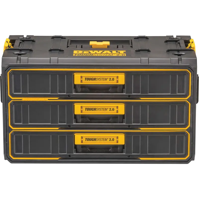 Toughsystem® 2.0 Three-Drawer Unit, 21-4/5" X 12-3/10" X 12-3/5", Black/Yellow 1