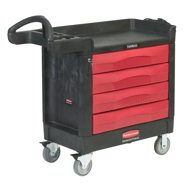 Trademaster™ Mobile Cabinets & Work Centres, 4 Drawers, 40-5/8" L X 18-7/8" W X 38-3/8" H, Black 1