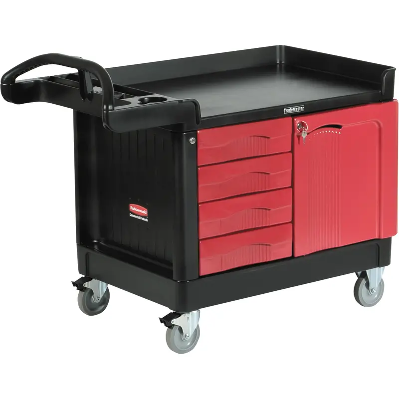 Trademaster™ Mobile Cabinets & Work Centres, 4 Drawers, 49" L X 26-1/4" W X 38" H, Black 1