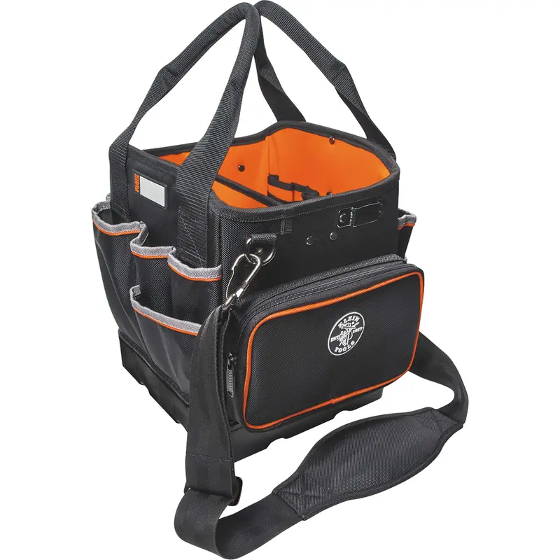 Tradesman Pro™ Tool Tote, Ballistic Nylon, 40 Pockets, Black/Orange 1