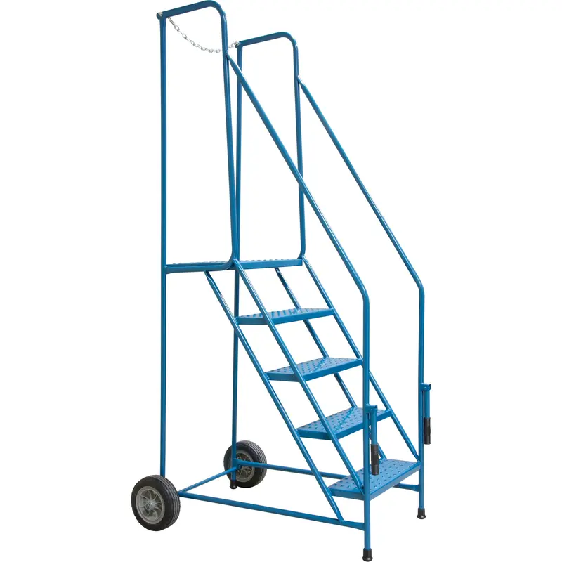 Trailer Access Rolling Ladder With Rails, 5 Steps, 22" Step Width, 46" Platform Height, Steel 1
