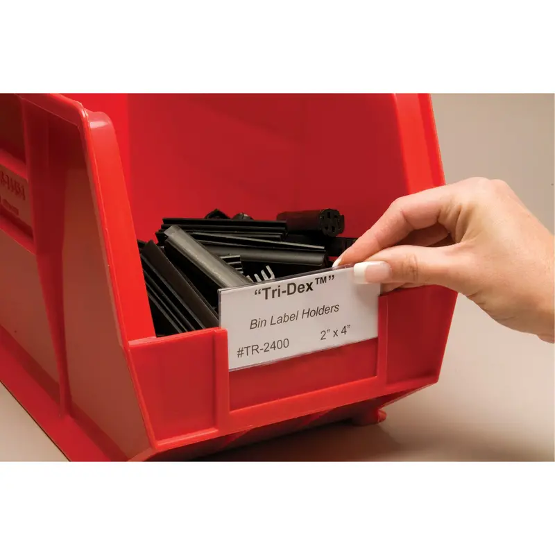 Tri-Dex™ Label Holders - For Slotted Plastic Bins, 13/16" L X 3" W 1