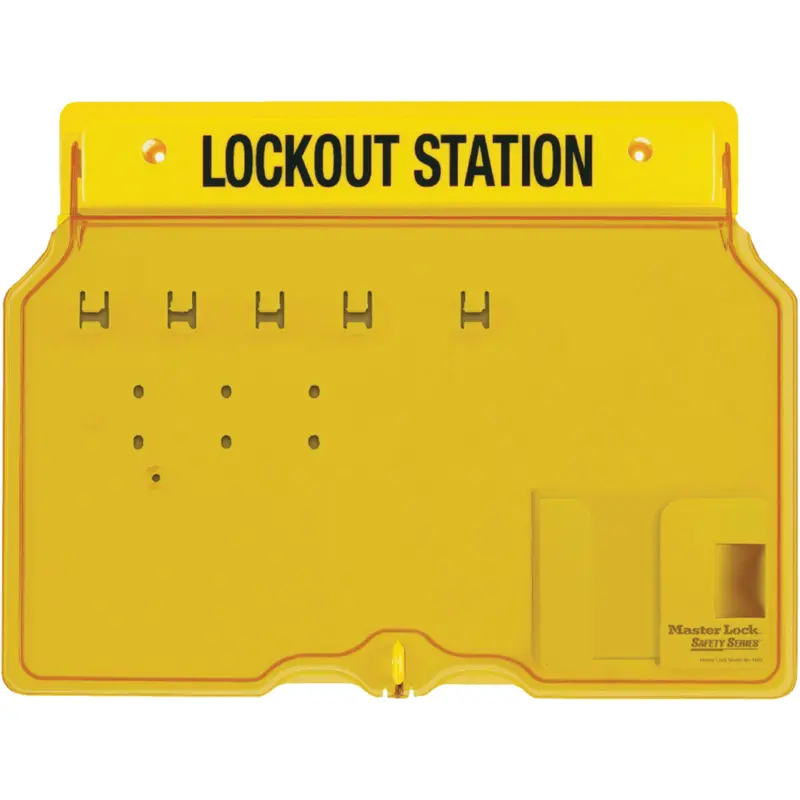 Trilingual Covered Lock Station, None Padlocks, 4 Padlock Capacity, Padlocks Not Included 1