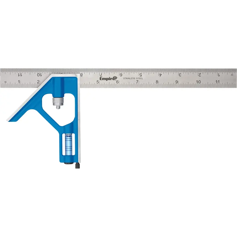 True Blue® Combination Square, 12" L, 1/16" Graduations, Steel, Plain 1