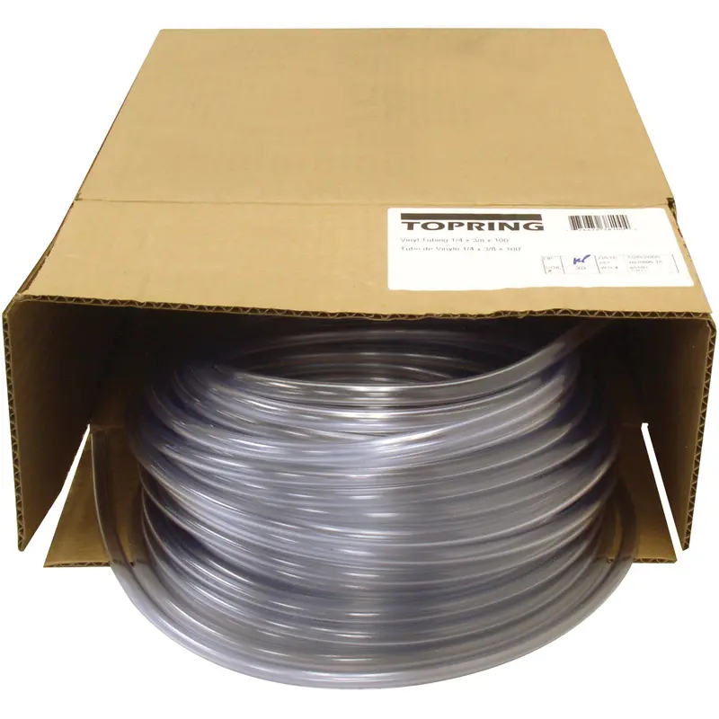 Tubing, Air/Water, 0.375" Od X 100' L, Pvc, Clear, 55 Psi @ 20°C 1