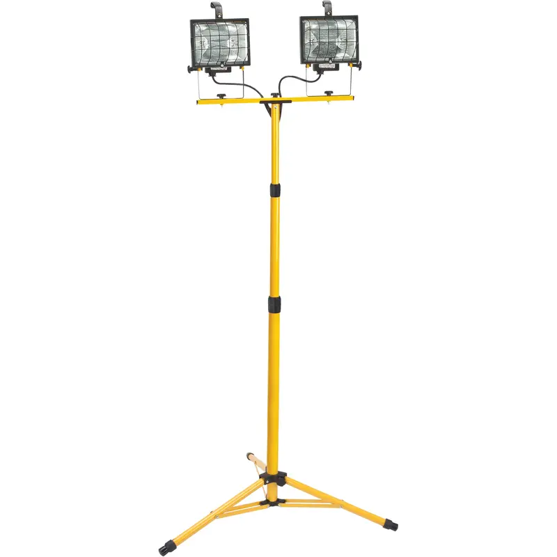 Twin-Head Work Light, Halogen, 500 W, 16000 Lumens, Steel Housing 1