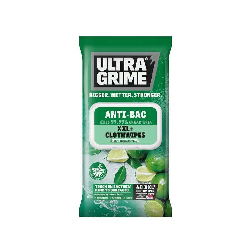 Ultragrime Life Antibac Xxl+ Clothwipes 40Pk 1