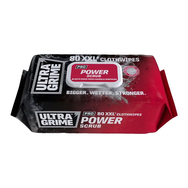 Ultragrime Pro Power Scrub Xxl+ Clothwipes 80Pk 1