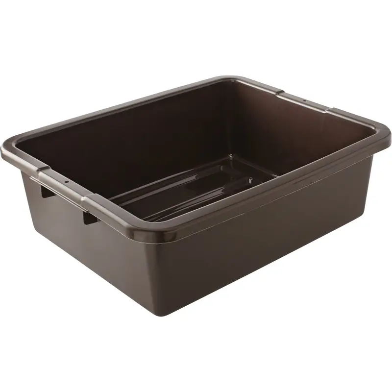 Undivided Bus/Utility Box, 7" H X 21.5" D X 17" L, Plastic, Brown 1