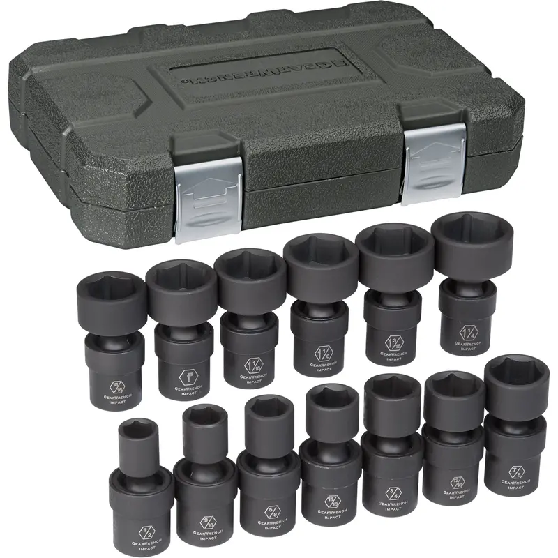 Universal Socket Set, 13 Pcs, Impact, 1/2" Drive Size 1