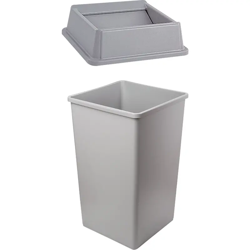 Untouchable® Container With Swing Lid, Polyethylene, 35 Us Gal. 1
