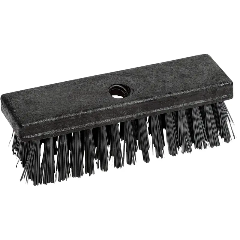 Utility Brush With Threaded Hole, 8" L, Synthetic Bristles, Black 1