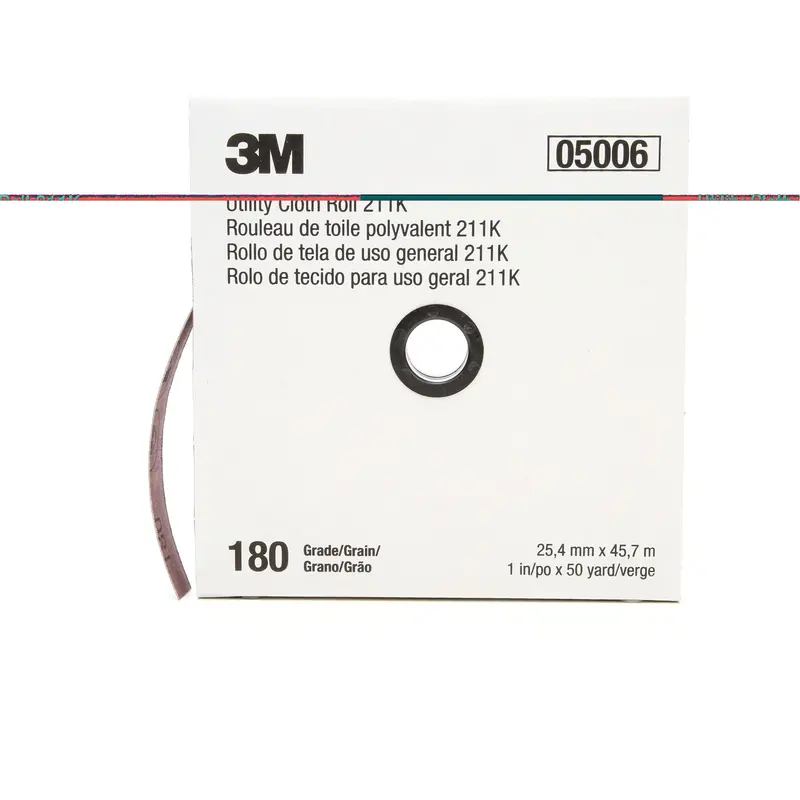 Utility Roll 211K, Aluminum Oxide, 1" W X 150' L, 180 Grit 1