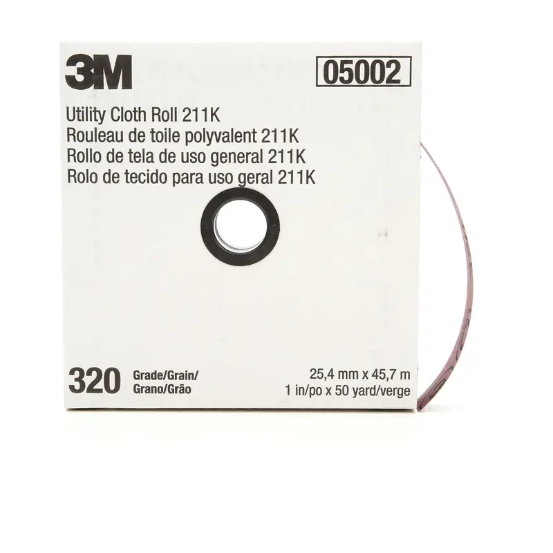 Utility Sanding Roll 211K, Aluminum Oxide, 1" W X 150' L, 320 Grit 1