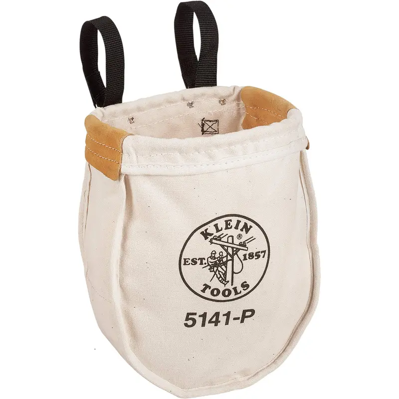 Utility Tool Bag With Loop Connection, Canvas, 2 Pockets, Beige/Black 1
