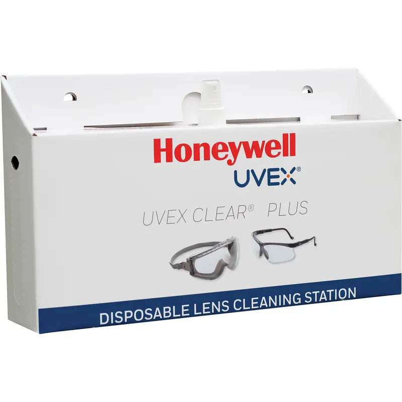 Uvex® Clear® Plus Disposable Lens Cleaning Station, Cardboard, 16" L X 3.19" D X 9.25" H 1