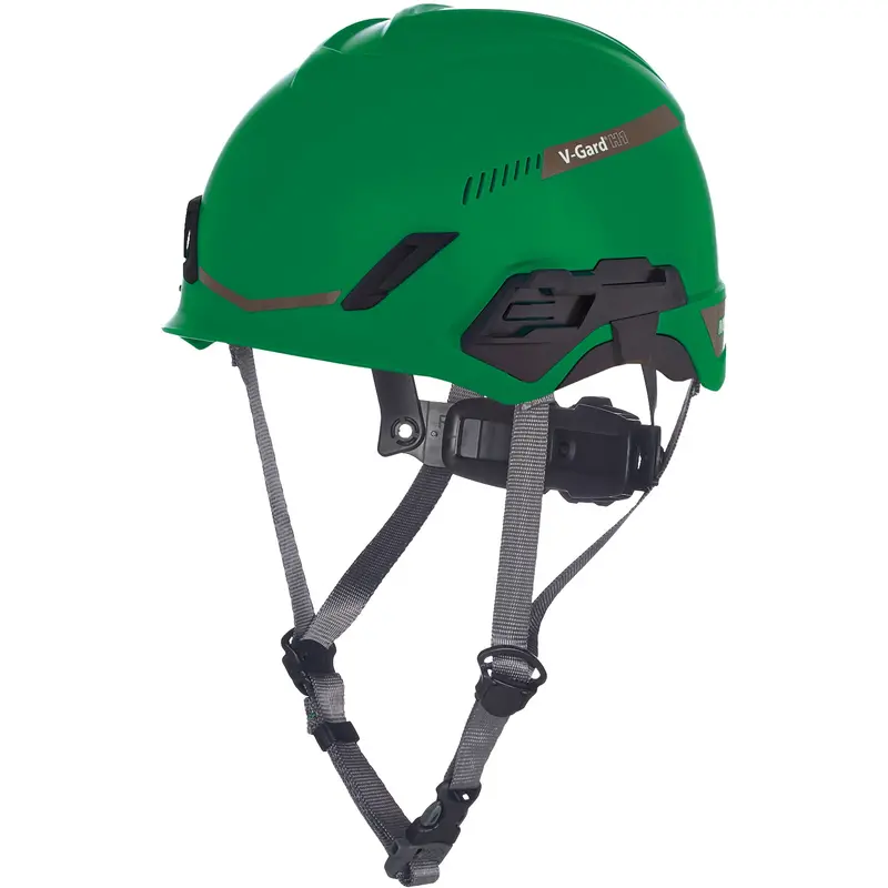 V-Gard® H1 Safety Helmet, Vented, Ratchet, Green 1