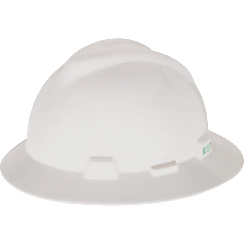 V-Gard® Slotted Full-Brim Hardhat, Pinlock Suspension, White 1
