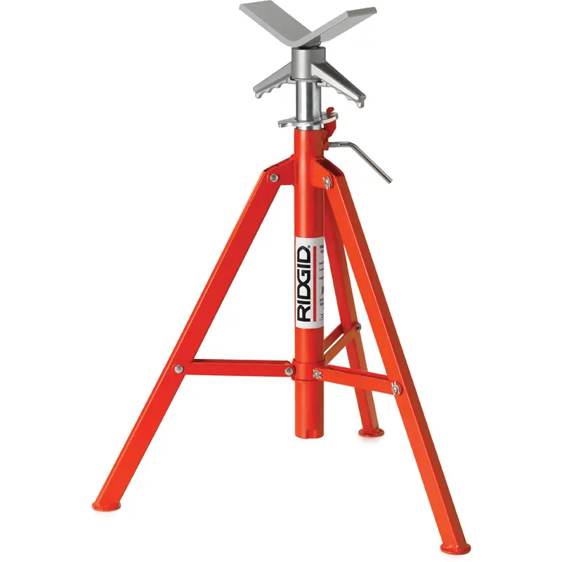 V Head Low Pipe Stand # Vj-98, 51-96 Cm Height Adjustment, 12" Max. Pipe Capacity, 2500 Lbs. Max. Weight Capacity 1