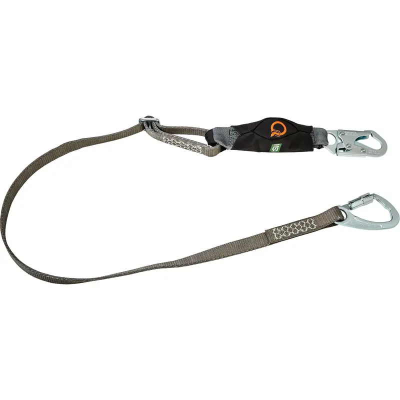 V-Series Tie-Back Lanyard, 6', Carabiner Center, Snap Hook Leg Ends, Polyester 1