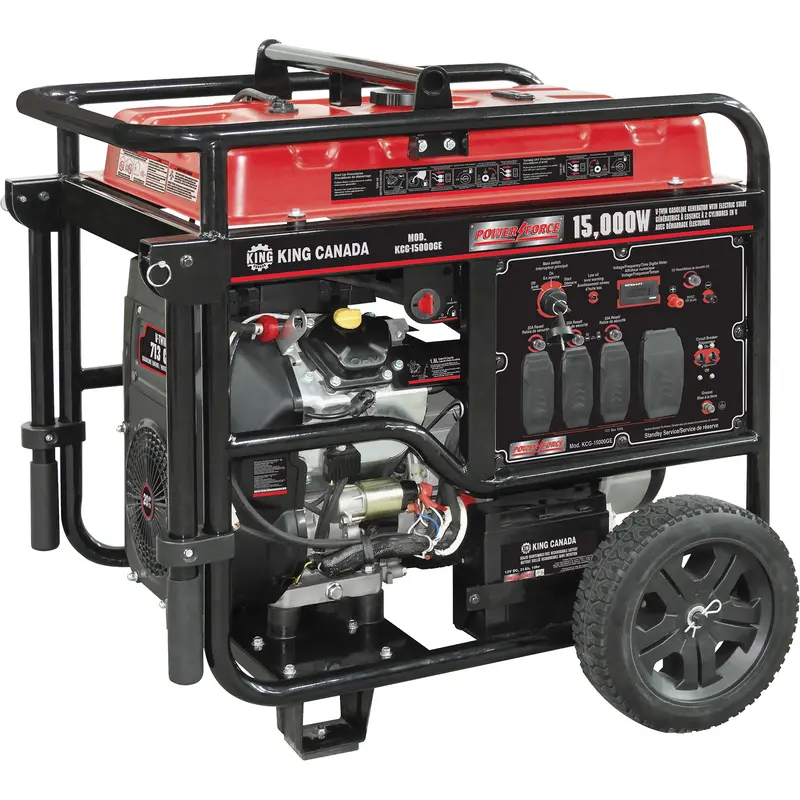 V-Twin Gasoline Generator, 15000 W Surge, 12500 W Rated, 120 V/240 V, 40 L Tank 1