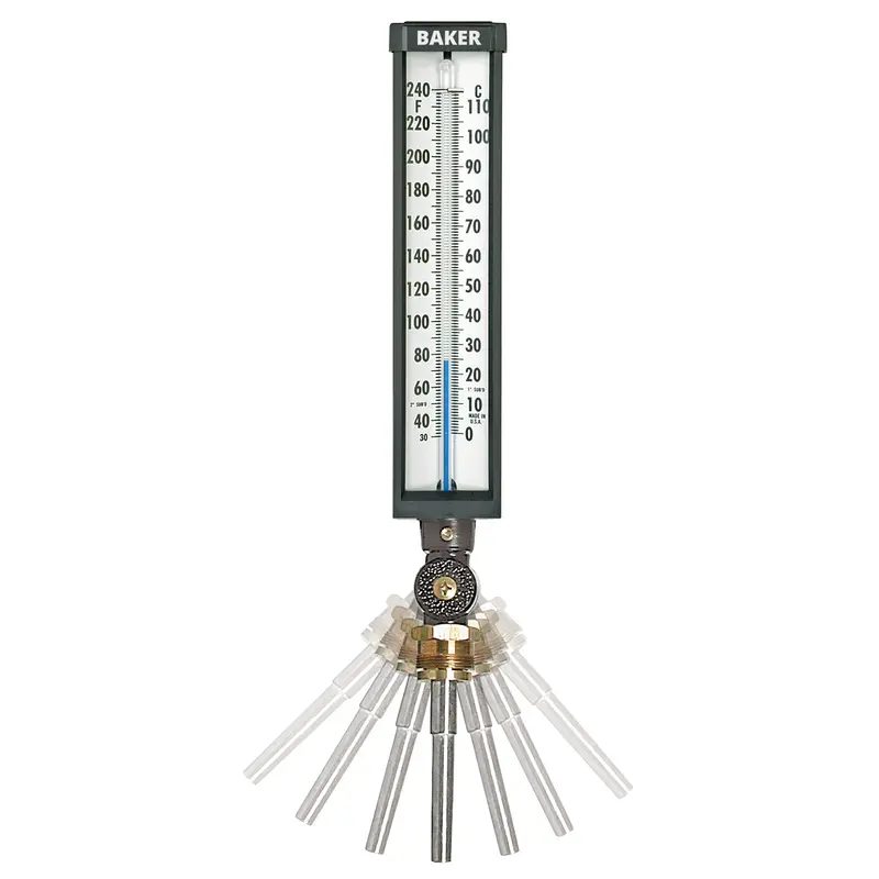 Variable Angle Industrial Thermometers, Contact, Analogue, 30-240°F (-2-114°C) 1