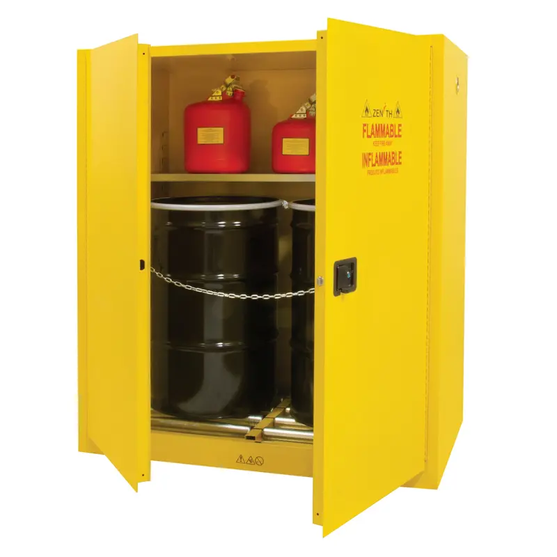Vertical Drum Storage Cabinet, 110 Us Gal. Cap., 2 Drums, Yellow 1