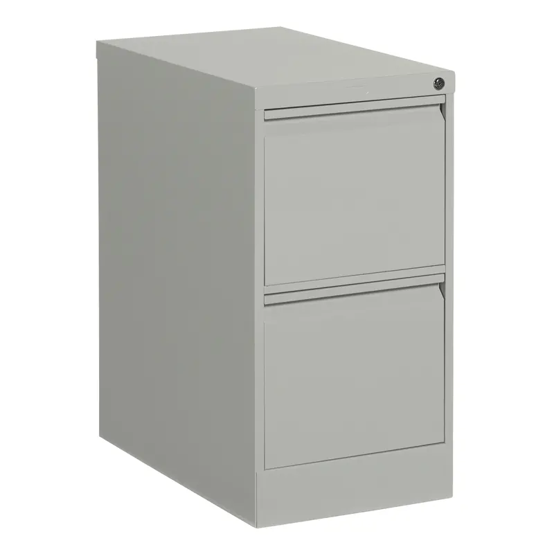 Vertical Filing Cabinet, Steel, 2 Drawers, 15-1/7" W X 25" D X 29" H, Grey 1