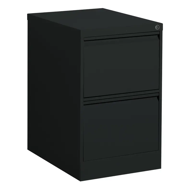 Vertical Filing Cabinet, Steel, 2 Drawers, 18-1/7" W X 25" D X 29" H, Black 1