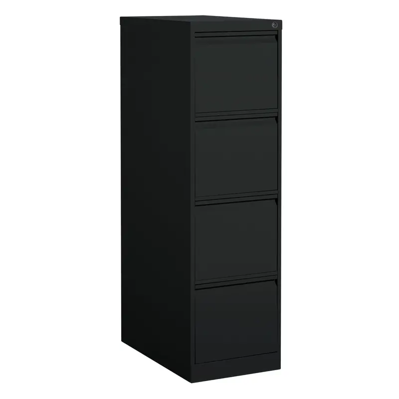 Vertical Filing Cabinet, Steel, 4 Drawers, 15-1/7" W X 25" D X 52" H, Black 1