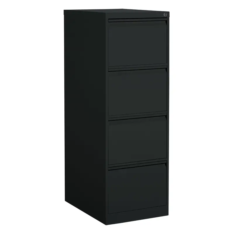 Vertical Filing Cabinet, Steel, 4 Drawers, 18-1/7" W X 25" D X 52" H, Black 1