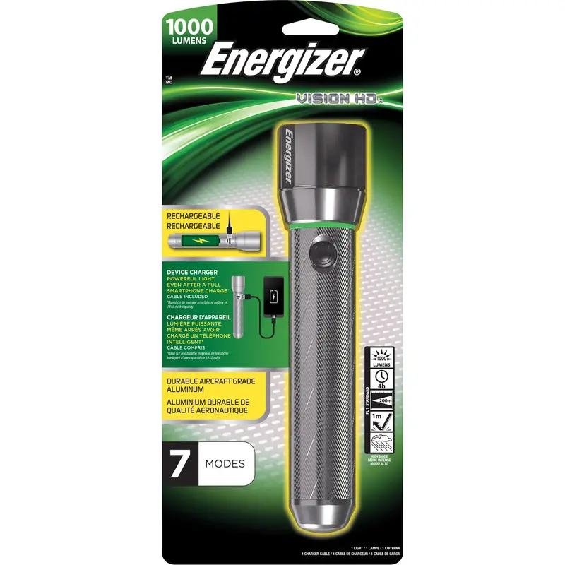 Vision Hd Focus Flashlight, Led, 1000 Lumens, Rechargeable Batteries 1