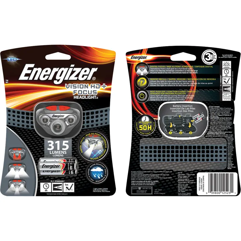 Vision Hd+ Focus Headlamp, Led, 315 Lumens, 6 Hrs. Run Time, Aaa Batteries 1