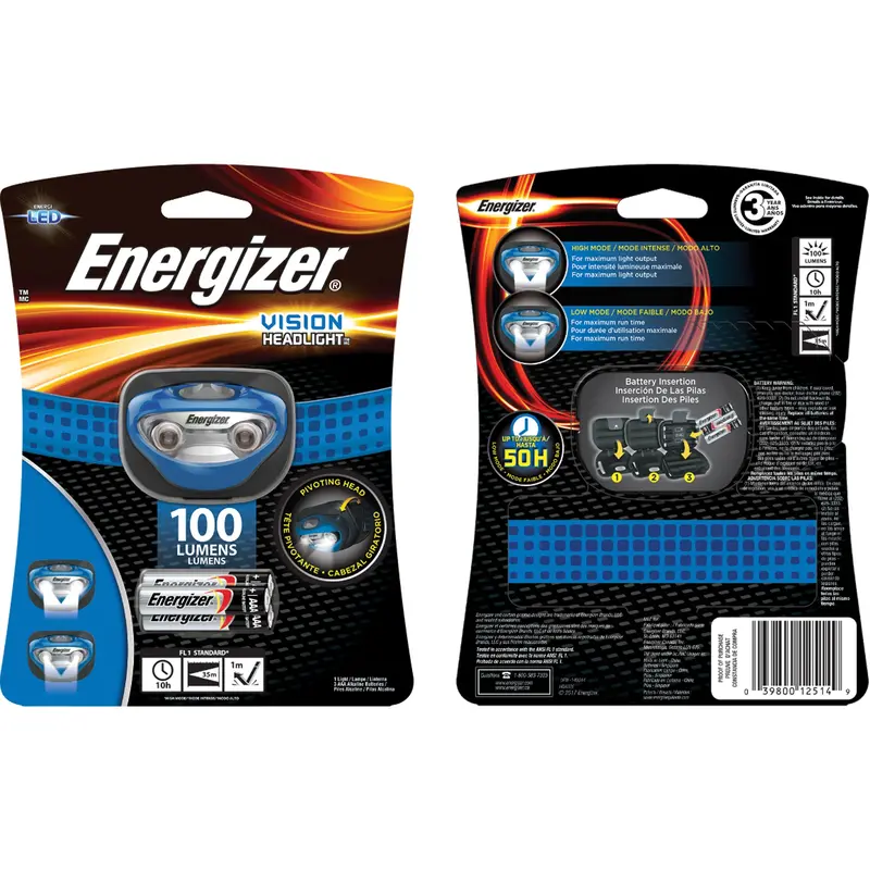 Vision Headlamp, Led, 100 Lumens, 10 Hrs. Run Time, Aaa Batteries 1