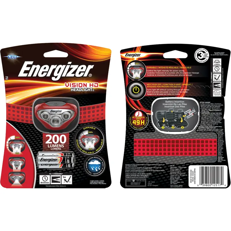 Vision Headlight, Led, 200 Lumens, 8.5 Hrs. Run Time, Aaa Batteries 1