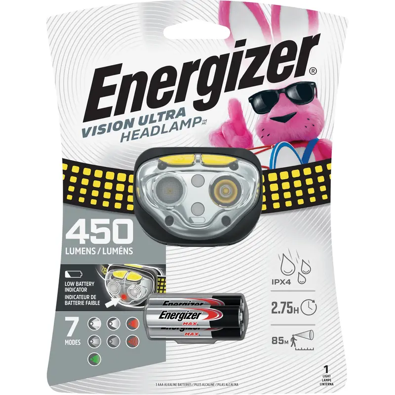 Vision Ultra™ Industrial Headlamp, Led, 450 Lumens, 2 Hrs. Run Time, Aaa Batteries 1