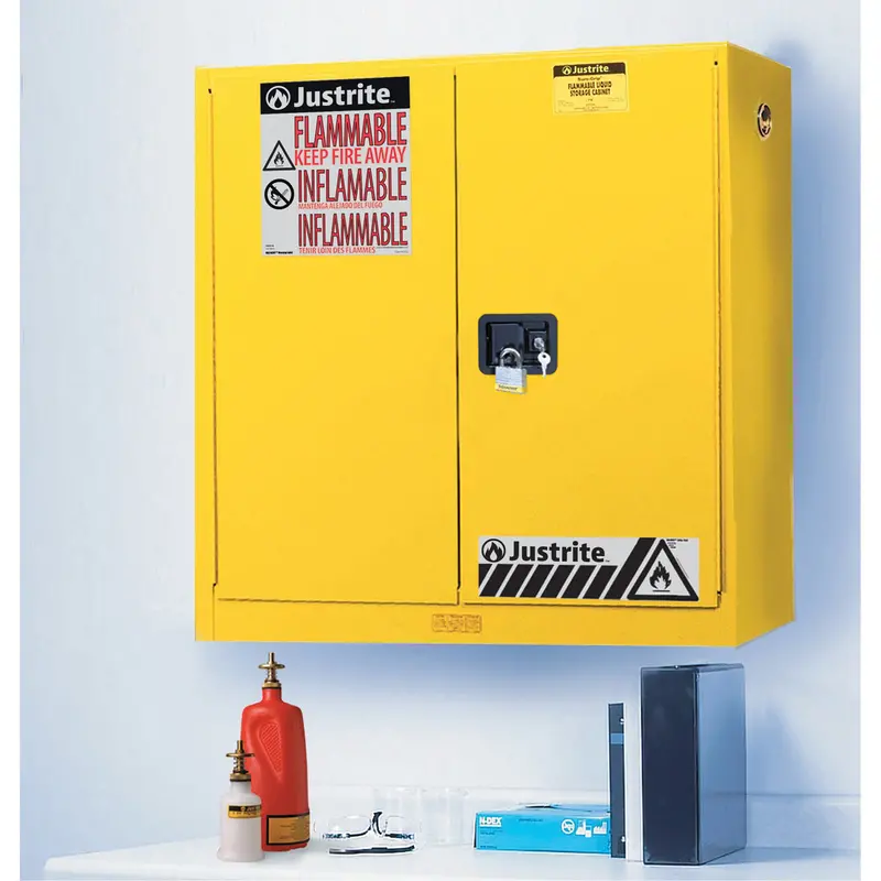 Wall Mount Sure-Grip® Ex Safety Cabinets, 20 Gal., 2 Door, 43" W X 44" H X 12" D 1